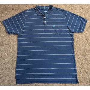 Men's B. Daddy USA Golf Sean Polo Blue Stripe Pocket Polo Medium